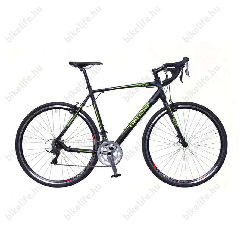 Neuzer Courier CX cyclocross kerékpár 2x8 fokozatú Shimano Claris váltó, fekete/zöld 53cm
