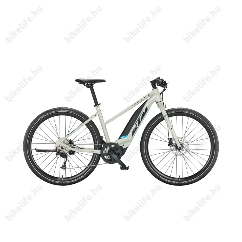 KTM Macina Sprint elektromos kerékpár Bosch Performance Line CX, 9 fokozatú Alivio váltó, női, dew silver 51cm