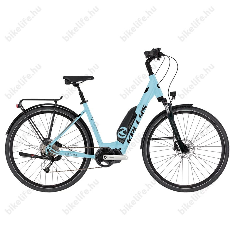 Kellys Estima 10 Sky Blue Ebike/ Pedelec City 9 fokozatú Altus váltó, Shimano Steps meghajtás, M
