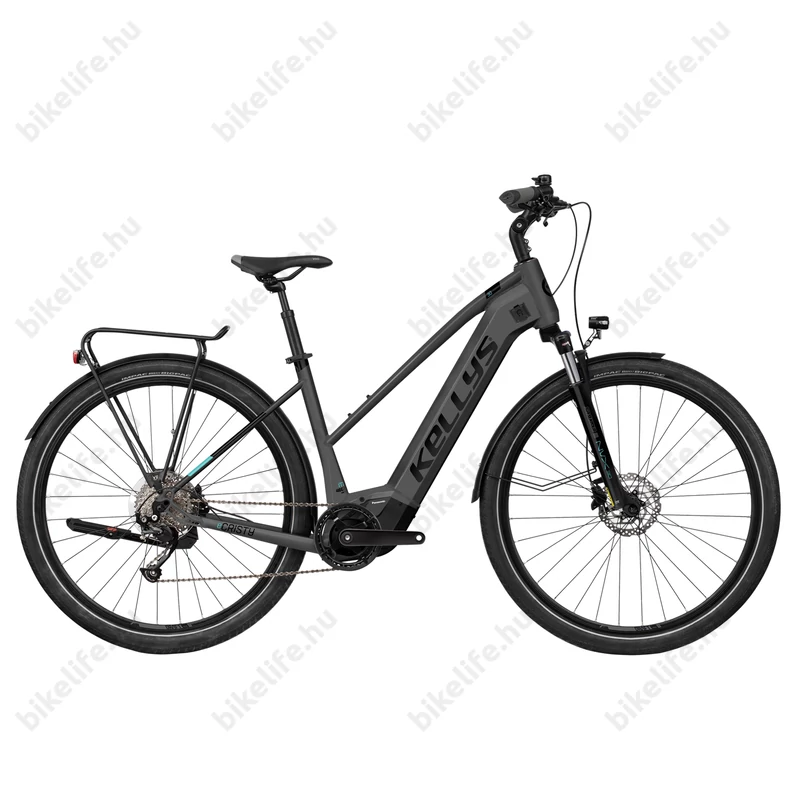 Kellys E-Cristy 30 Grey női trekking Ebike 9 fokozatú Altus váltó, Panasonic motor, M