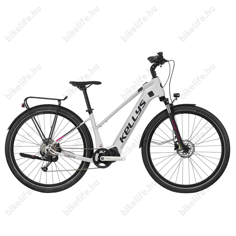 Kellys E-Cristy 30 White női trekking Ebike 9 fokozatú Altus váltó, Steps meghajtás, M