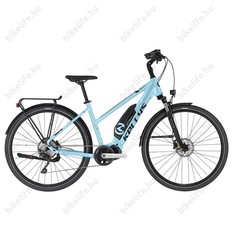 Kellys E-Cristy 10 Sky Blue női trekking Ebike 9 fokozatú Altus váltó, Steps meghajtás, S
