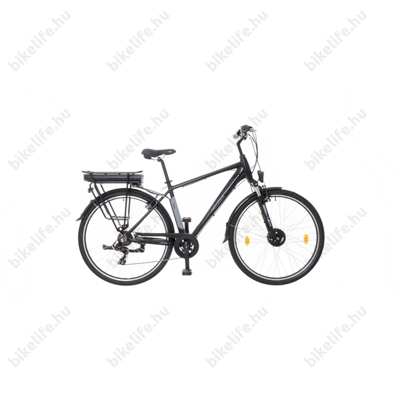 Neuzer E-trek férfi elektromos kerékpár nyomatékszenzoros Bafang motor mattfekete-szürke 19