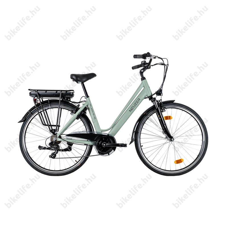 Neuzer Hollandia Optima Deluxe alumínium ebike 60Nm-es középmotorral és 468Wh akkumulátorral halványzöld 19