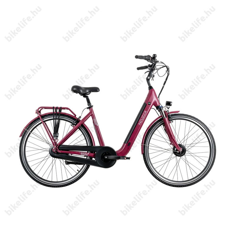 Neuzer Easyboarding alacsonyátlépésű ebike mattbordó integrált 461Wh-s akkumulátorral és nyomatékszenzorral