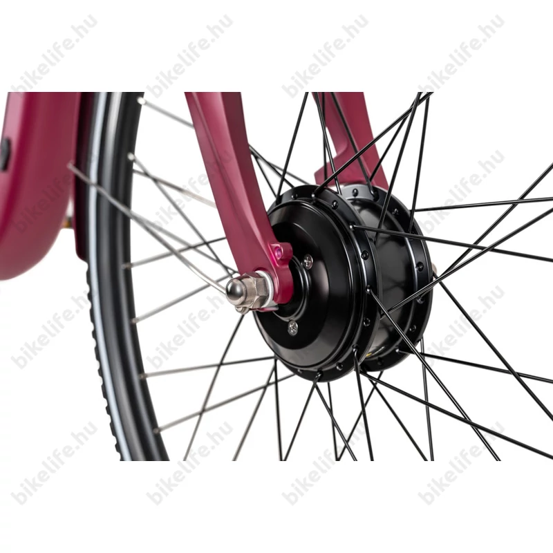 Neuzer Easyboarding alacsonyátlépésű ebike mattbordó integrált 461Wh-s akkumulátorral és nyomatékszenzorral