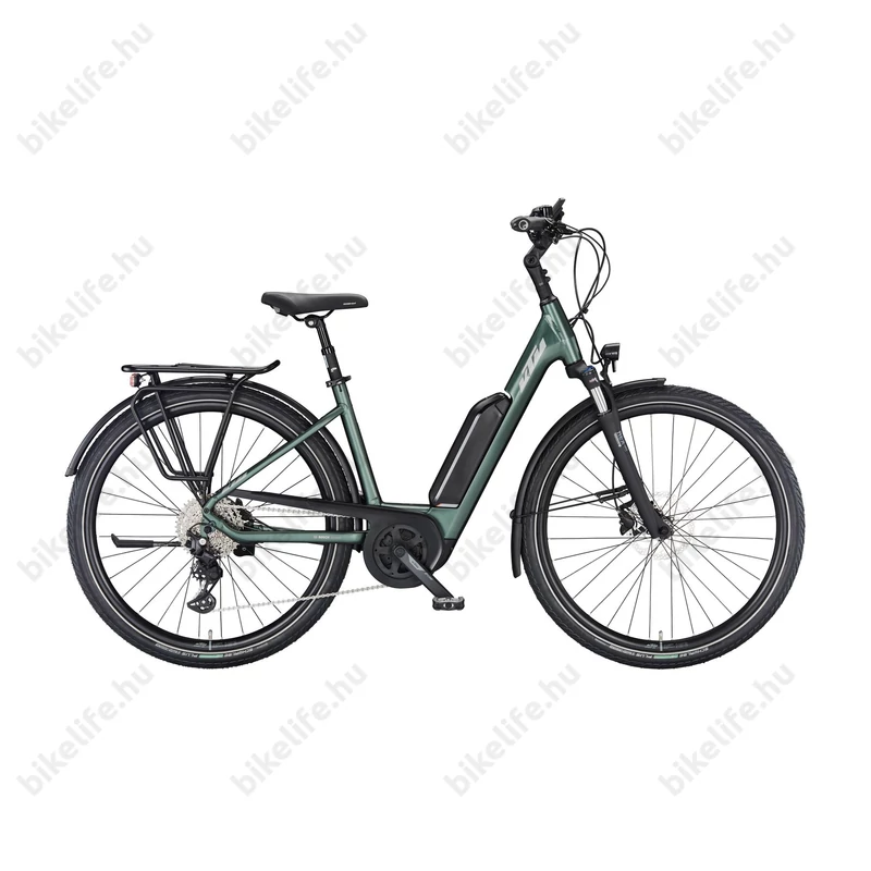 KTM Macina Fun P510 elektromos kerékpár Bosch Performance Smart meghajtás 75Nm/545Wh, monováz, moha zöld, 51cm