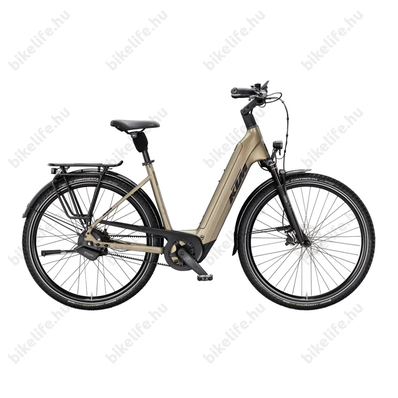 KTM Macina City 810 Belt elektromos kerékpár Bosch Performance CX Smart meghajtás Gates szíjhajtás Nuvinci Enviolo matt olive pearl mono 46cm