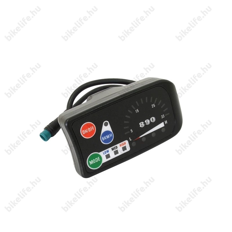 Elektromos kerékpár LED890 kijelző MXUS motorhoz, 220mm kábel 5 pin-es gyors csatlakozóval (pl: Neuzer)