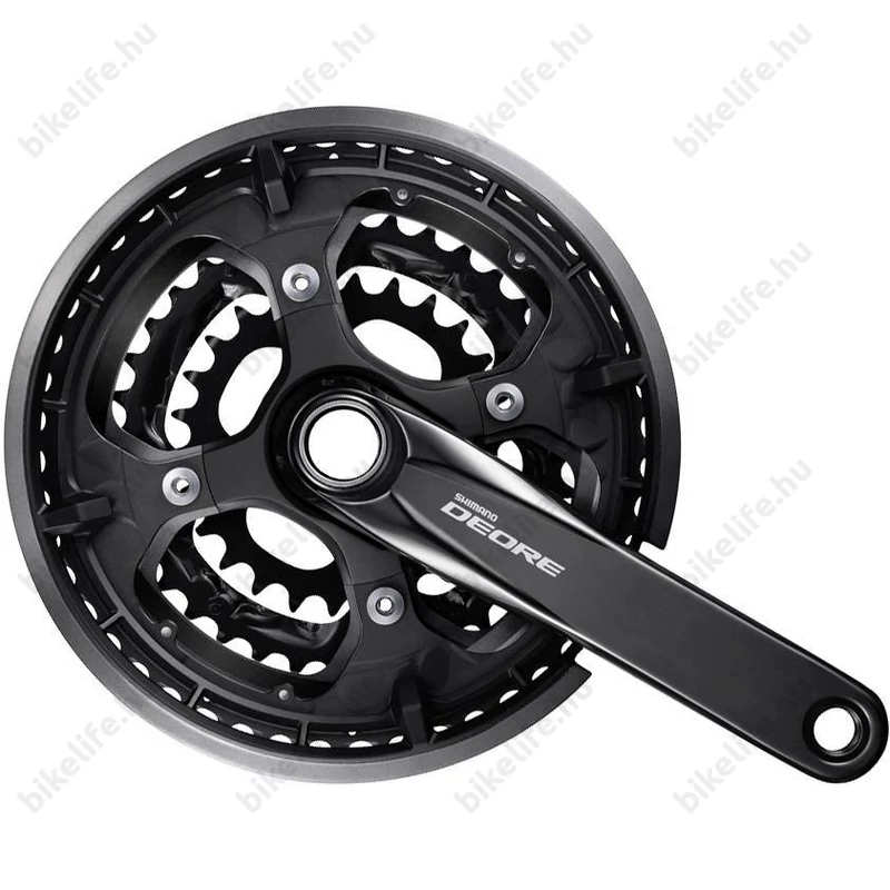 Shimano Deore FC-T6010 trekking/cross hajtómű 48/36/26-os fogszám, Hollowtech II,  láncvédő, fekete