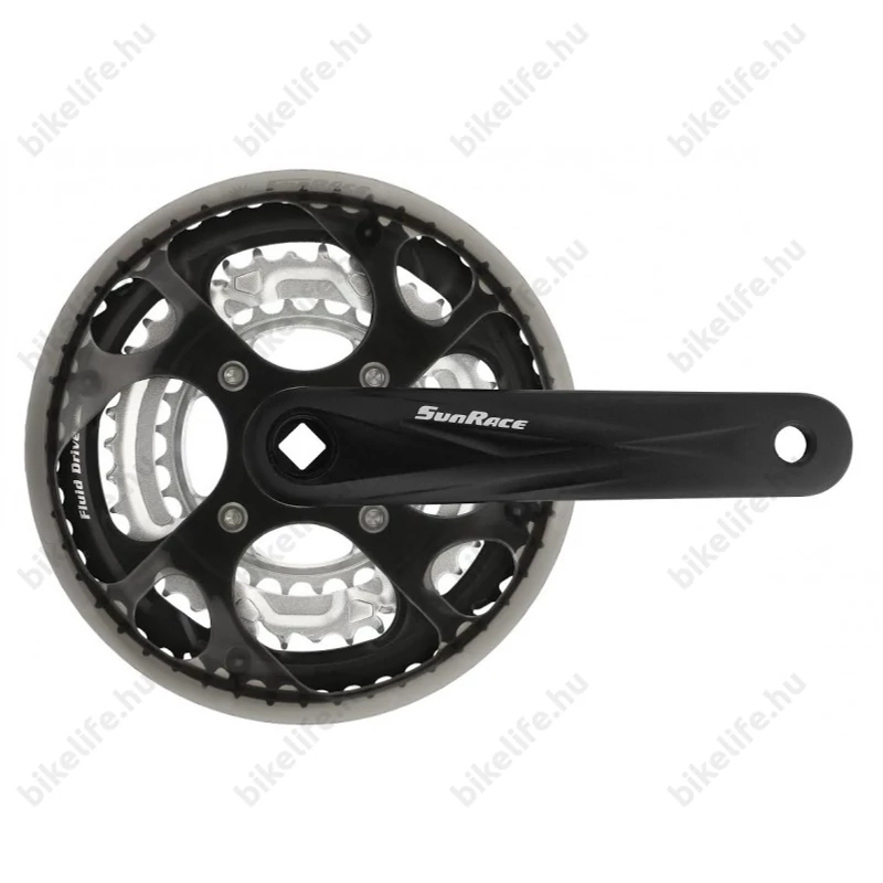 Sunrace FCM300 (M33) trekking/cross hajtómű 48/38/28-as fogszám, 170mm-es, láncvédő