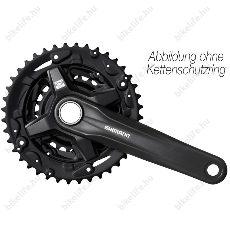 Shimano Altus FC-MT2103 hajtómű integrált tengellyel 175-40/30/22 9 fokozatú, hajtóművédő, fekete