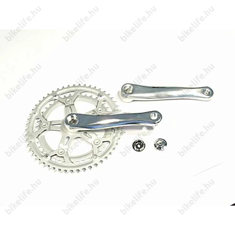Prowheel országúti hajtómű 52/42-es fogszám, 170mm-es, szegecselt lánckerekek, ezüst