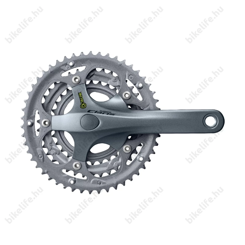 Shimano Claris FC-2403 országúti hajtómű 50/39/30-es fogszám, 8 fokozathoz, Octalink, 170mm-es hajtókar, ezüst