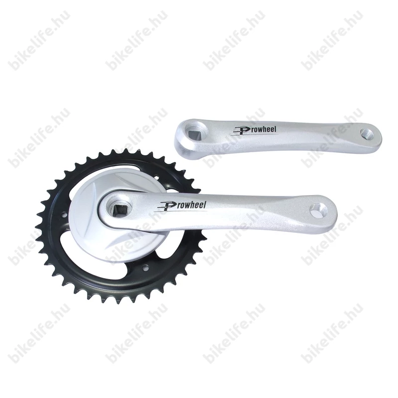 Prowheel négyzetkúpos alu hajtómű 38 fogú lánckerékkel 170mm karral ezüst