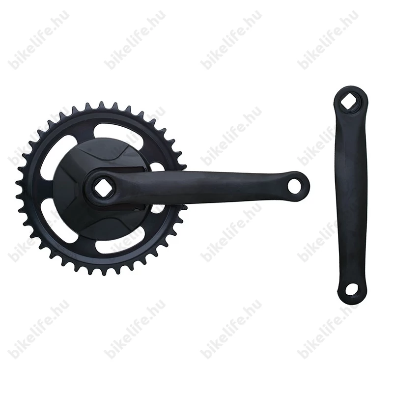 Négyzetkúpos acél hajtómű 38-as fogszám 170mm kar acél lánckerék fekete