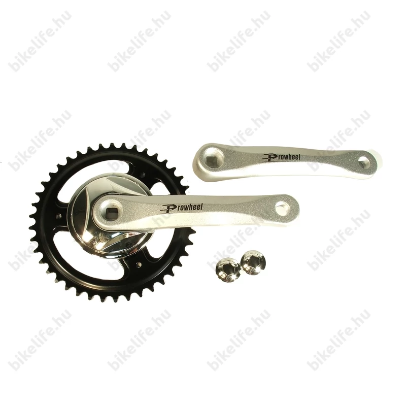 Ridepositive négyzetkúpos alumínium hajtómű 42-es fogszám 170mm kar alu lánckerék matt ezüst