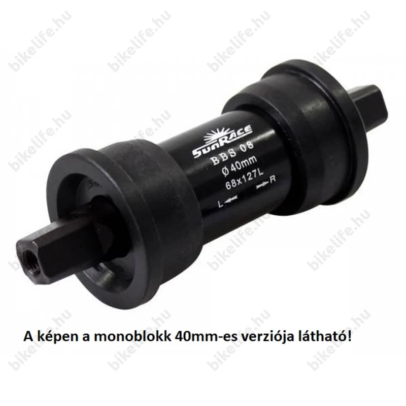Sunrace beütőcsészés monoblokk 127mm tengelyhosszal 38mm-es csészeátmérővel