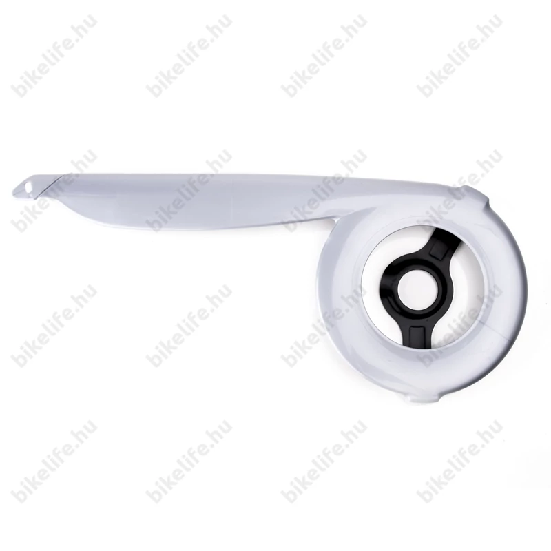 Zárt kerékpár láncvédő 36-40 fogú hajtóművekhez műanyag állítható hosszú 105 mm átmérőjű