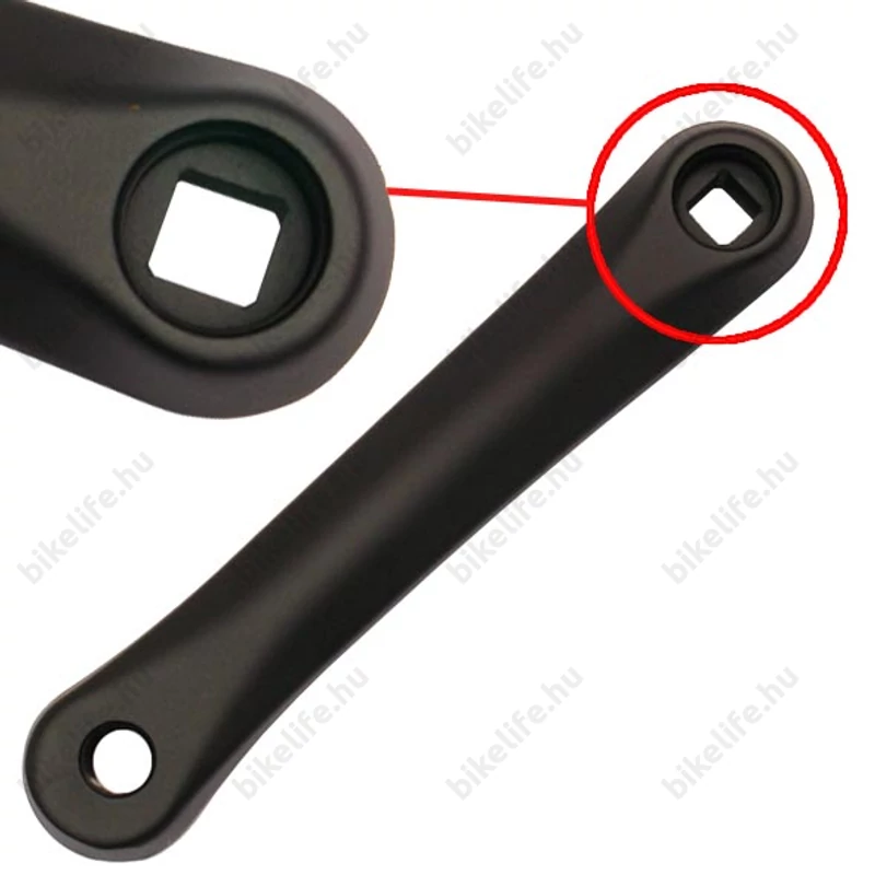 Sunrace négyzetkúpos hajtókar bal, alu, 170mm, párhuzamos négyszög mattfekete