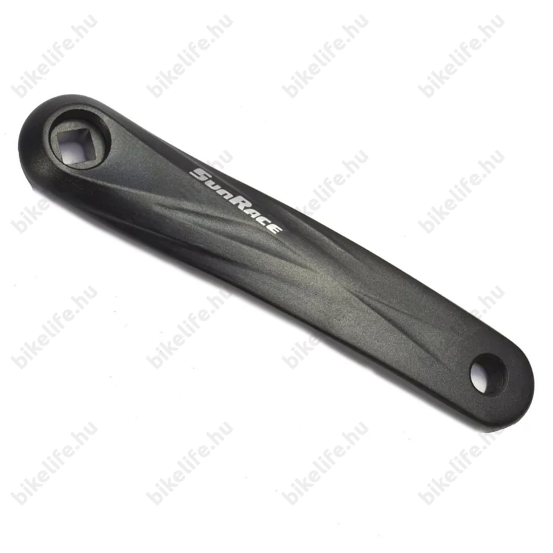 Sunrace kovácsolt alumínium bal hajtókar négyzetkúpos rögzítéssel 170 mm hosszú mattfekete