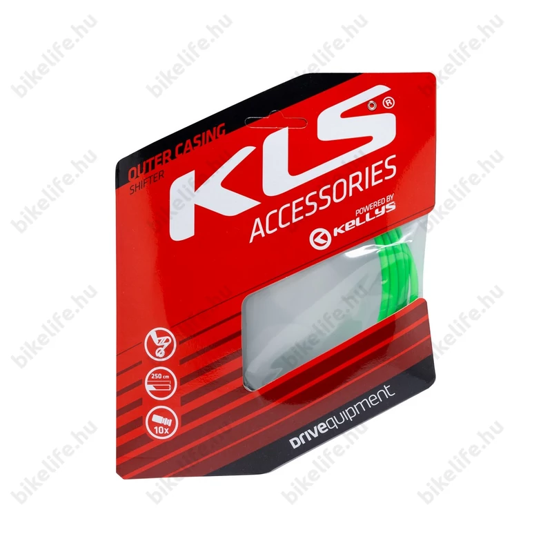Váltóalkatrész bowdenház készlet Kellys 2500mm, 10 db bowdenvég, zöld