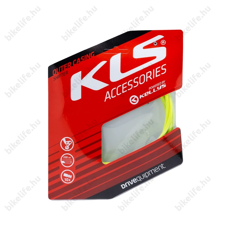 Váltóalkatrész bowdenház készlet Kellys 2500mm, 10 db bowdenvég, lime