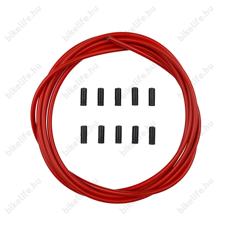 Váltóalkatrész bowdenház készlet Kellys 2500mm, 10 db bowdenvég, piros