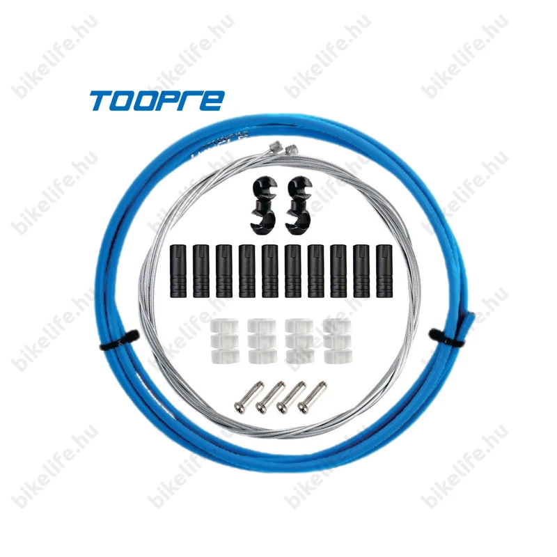 Toopre váltóbowden készlet kék 2 méter (bowdenház+bowdenek+kupakok+bowdenvégek+vázvédők+összekötők)