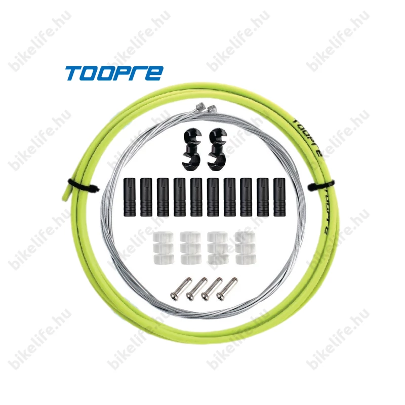 Toopre váltóbowden készlet lime 2 méter (bowdenház+bowdenek+kupakok+bowdenvégek+vázvédők+összekötők)