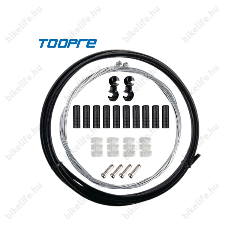 Toopre váltóbowden készlet fekete 2 méter (bowdenház+bowdenek+kupakok+bowdenvégek+vázvédők+összekötők)