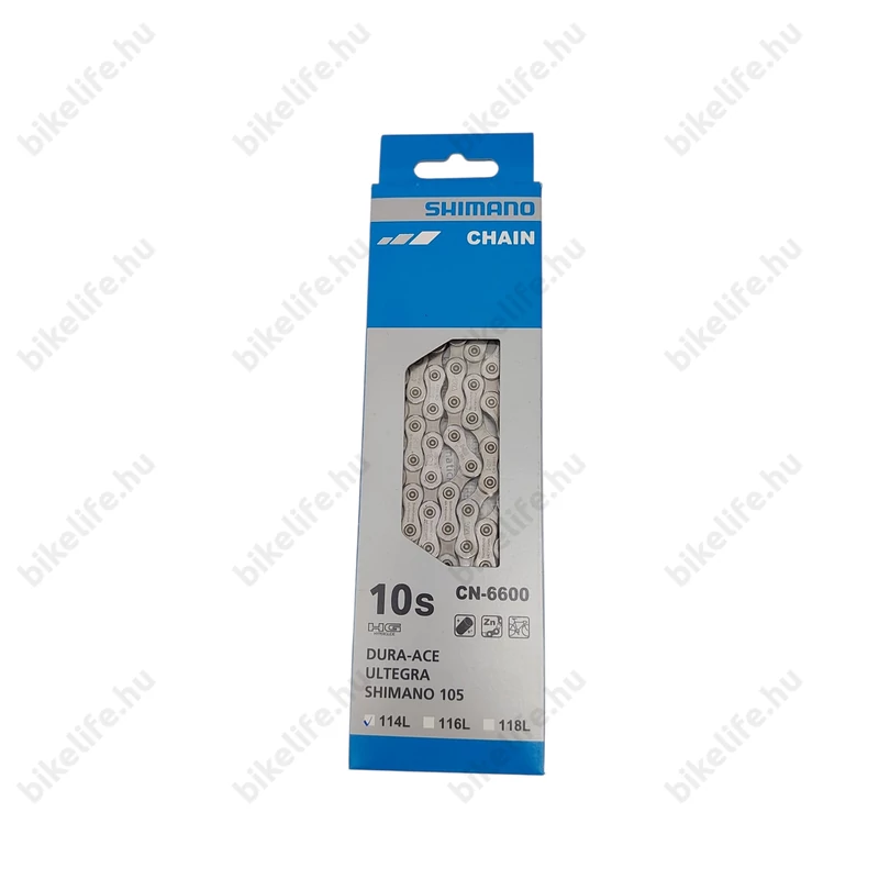 Shimano CN-6600 Ultegra 10 sebességes lánc, 116 szemes, dupla/tripla hajtóművekhez