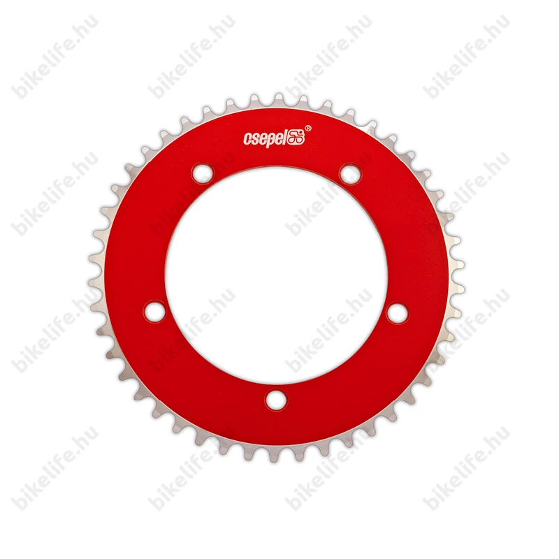 Csepel Teta lánckerék 42fogú, 130mm-es furatkör, alu, piros