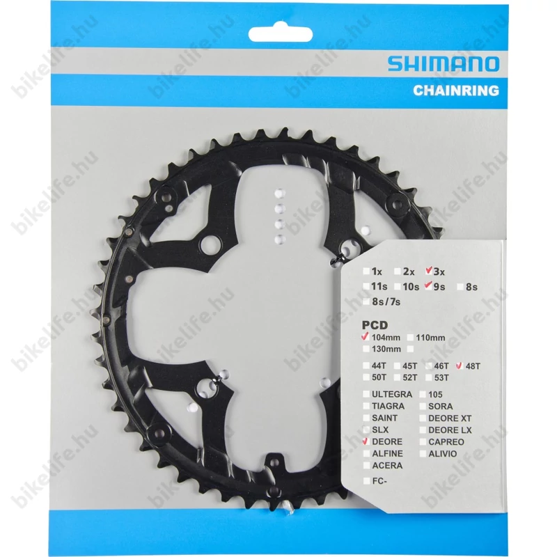 Shimano Deore FC-M590 48fogú lánckerék 4 karos 104mm lyukkörátmérő
