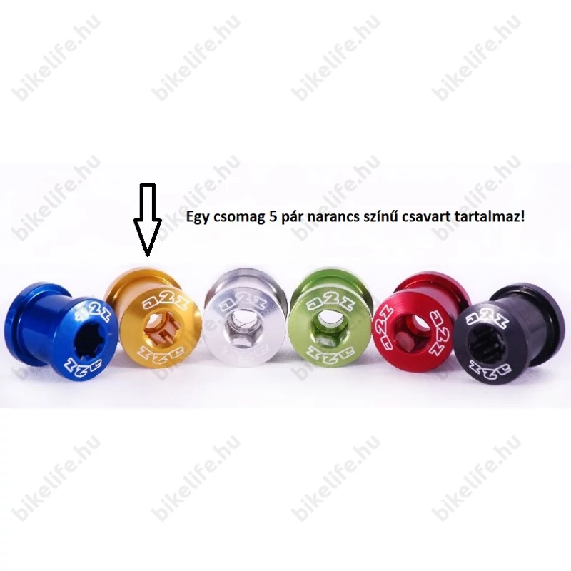 A2Z alu lánckerékcsavar narancs színben 1 csomag/5 pár