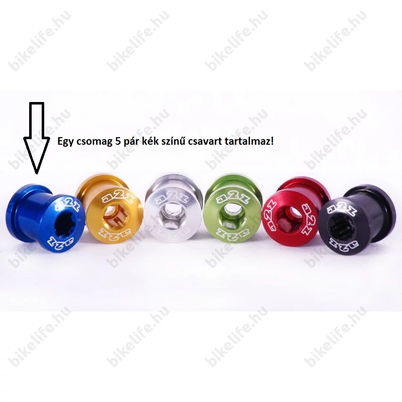 A2Z alu lánckerékcsavar kék színben 1 csomag/5 pár