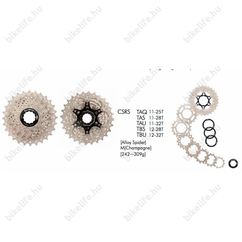Sunrace RS 10 sebességes fogaskoszorú 11-25-ös fogszám, pezsgő, CSRSTAQ