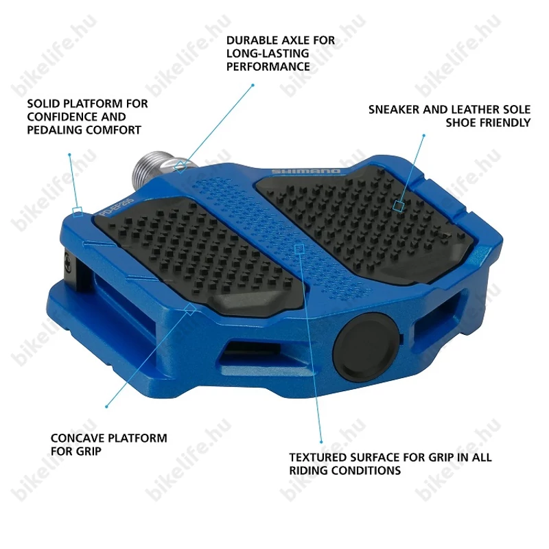Shimano PD-EF205 blue cipőkímélő platform pedál alu testtel Cr-Mo tengellyel műanyag betétekkel