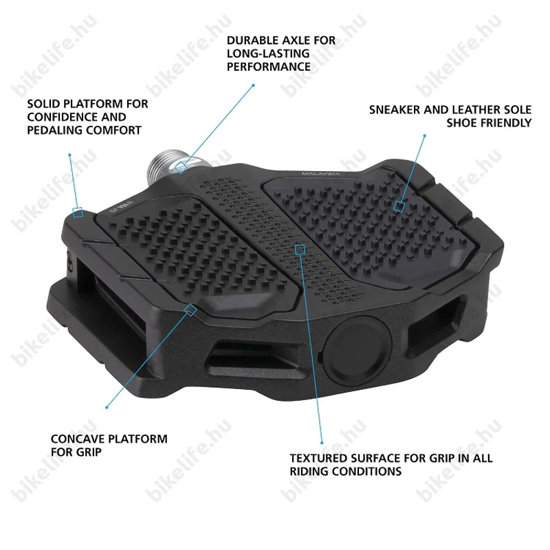 Shimano PD-EF205 black cipőkímélő platform pedál alu testtel Cr-Mo tengellyel műanyag betétekkel