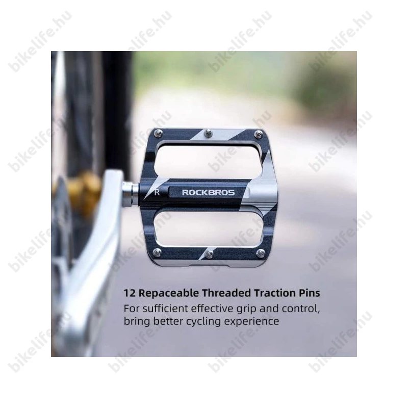 RockBros Universal platform pedál cserélhető tüskés ipari csapágy fekete