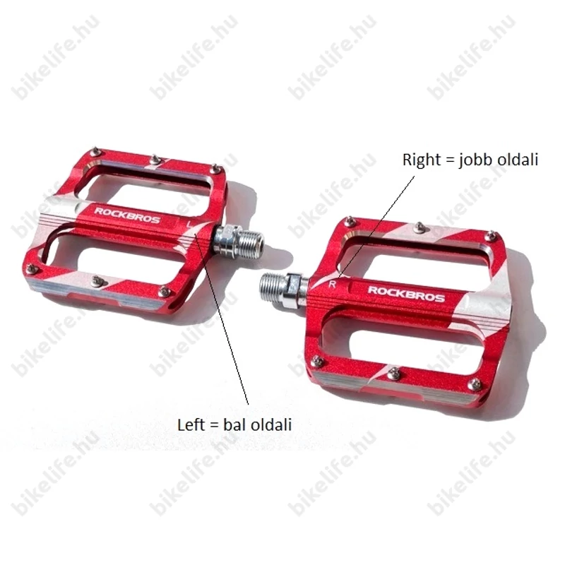 RockBros Universal platform pedál cserélhető tüskés ipari csapágy piros
