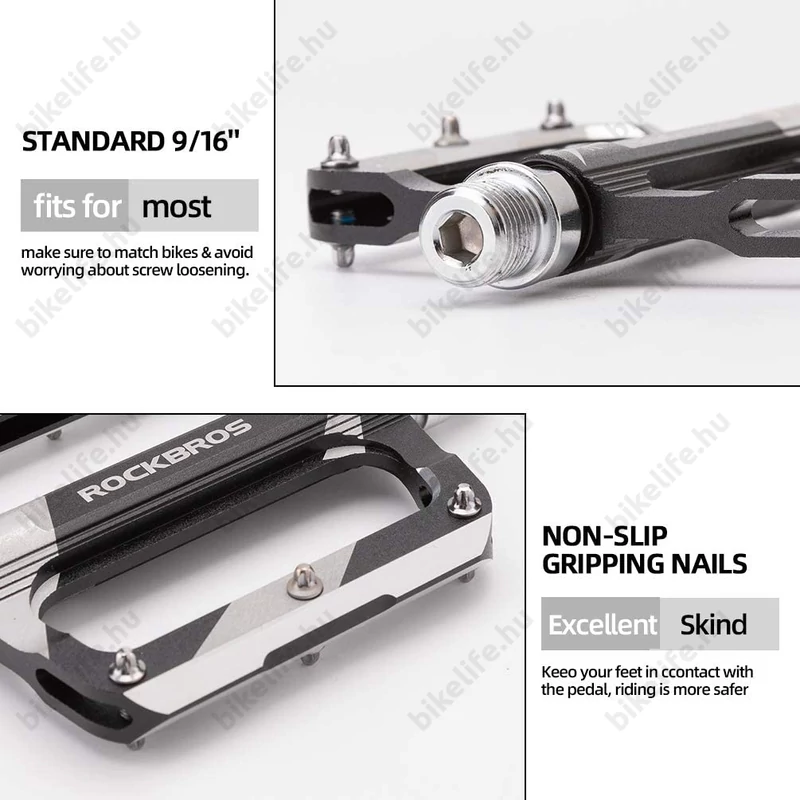 RockBros Universal platform pedál cserélhető tüskés ipari csapágy piros