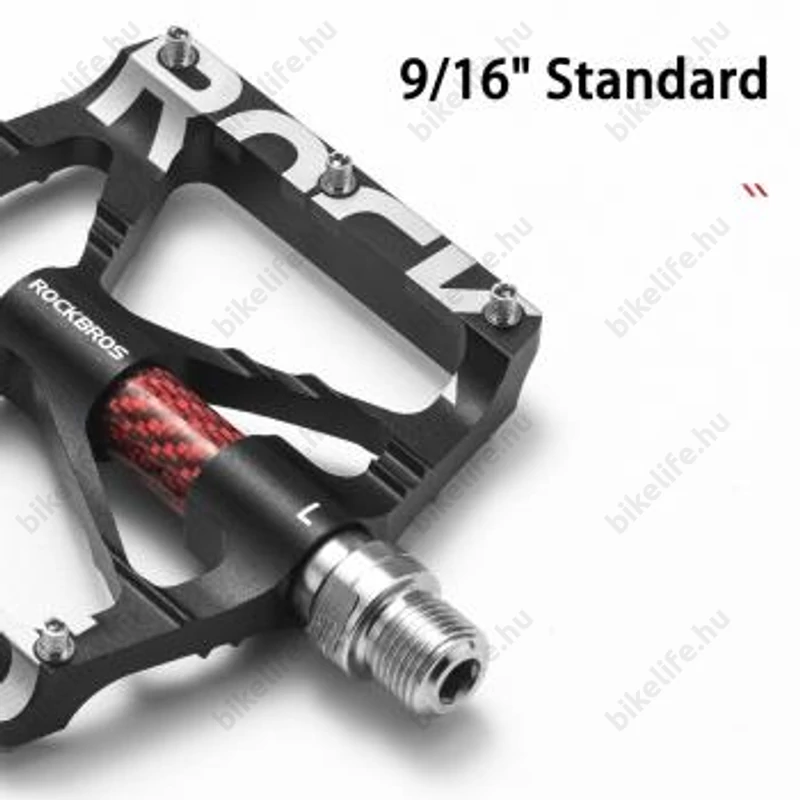 RockBros CNC/Carbon V2 platform pedál cserélhető tüskés ipari csapágyas fekete