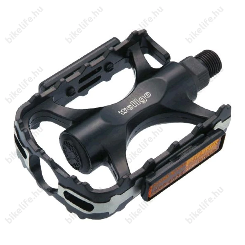 Wellgo C29 MTB pedál CNC-zett kerettel, fekete/ezüst, Cr-Mo tengely, 270gramm/pár