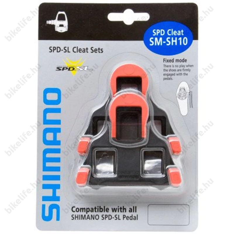 Shimano SM-SH10 pedálstopli SPD-SL kompatibilis, piros, fix