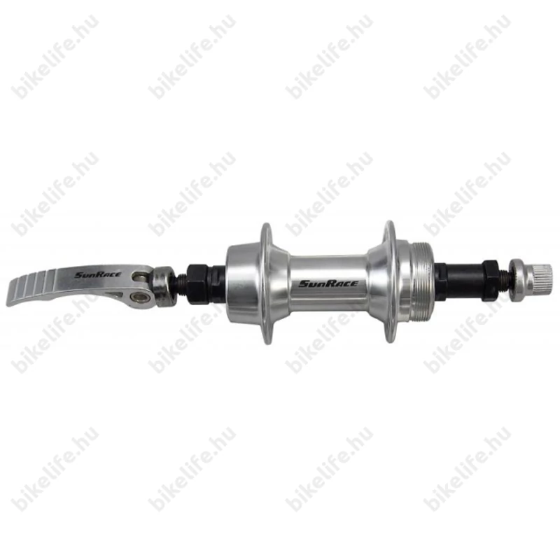 Sunrace menetes hátsó agy, gyorszáras, 36lyukas, ezüst