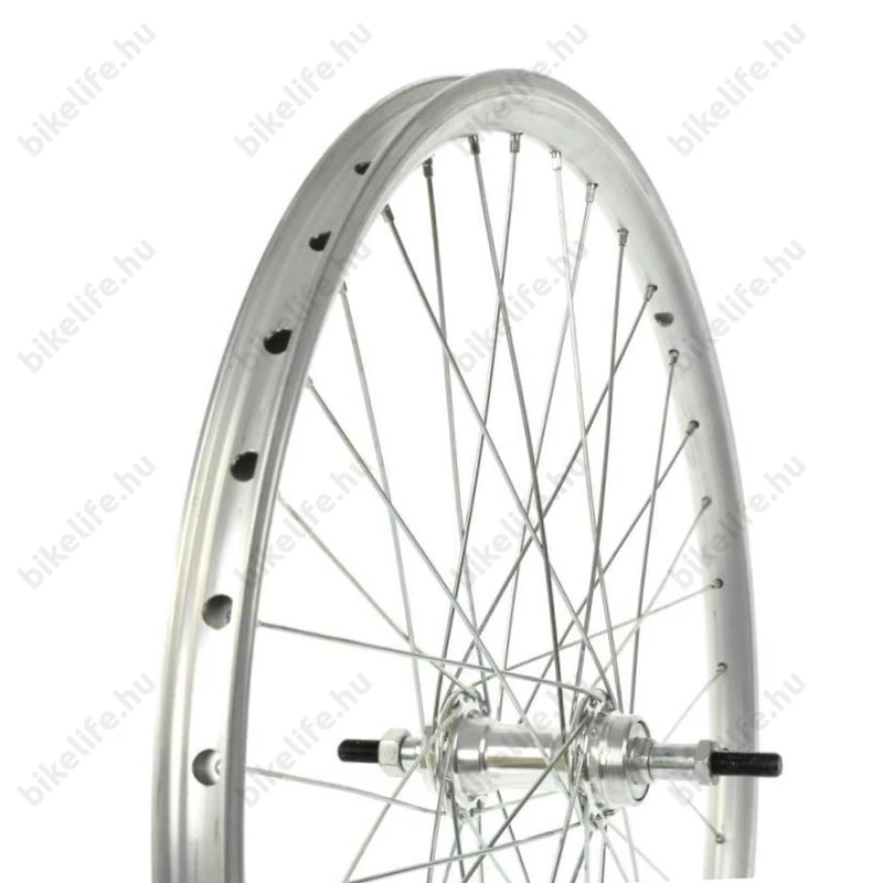 24-es hátsó kerék Beretta duplafalú abronccsal menetes aggyal ezüst színben