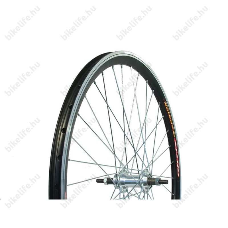 MTB hátsó kerék Warrior duplafalú aero profilú abronccsal, aluaggyal, fekete, CNC-zett fékfelülettet