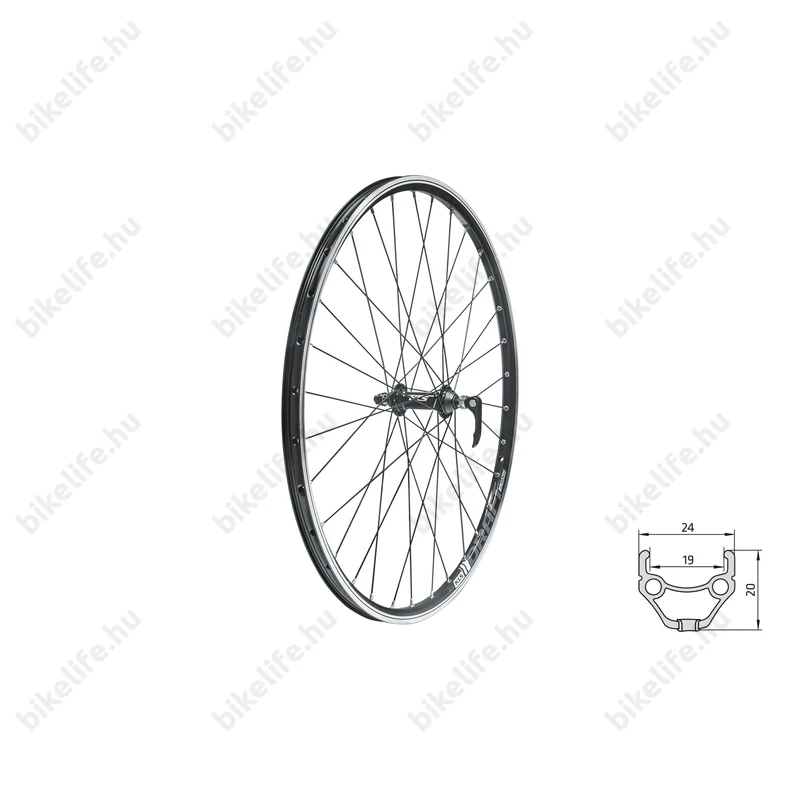 Kerék 622 első Kellys Draft duplafalú szegecselt abroncs, gyorszáras alu agy, 28/29