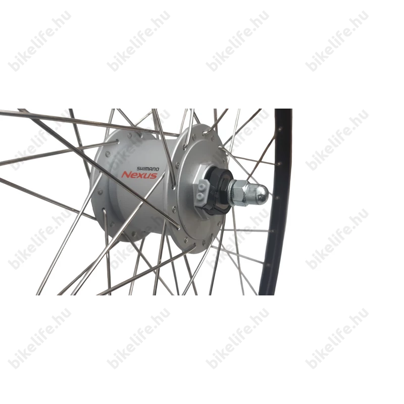 KTM első trekking kerék duplafalú Ambrosio Track abroncs, Shimano agydinamós agy, V-fék fekete